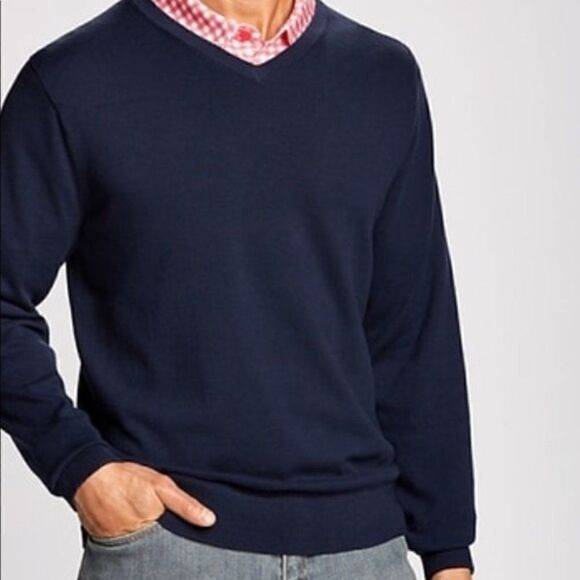 Cutter & Buck Men's Sweater Size L/G Navy Blue Color 100% Cotton Like New - Picture 1 of 8